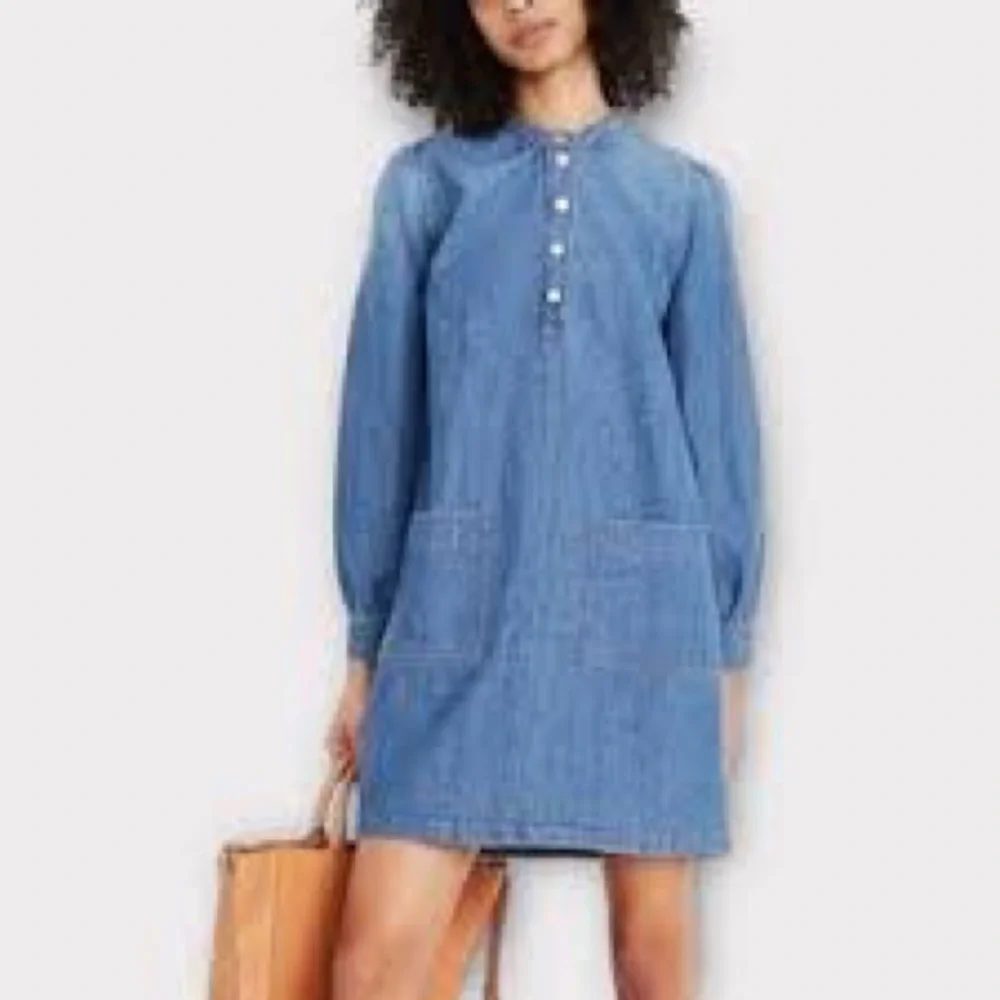 Madewell Denim Puff Sleeve Shirt Dress Long Sleeve Size M Medium $98 - Picture 1 of 10